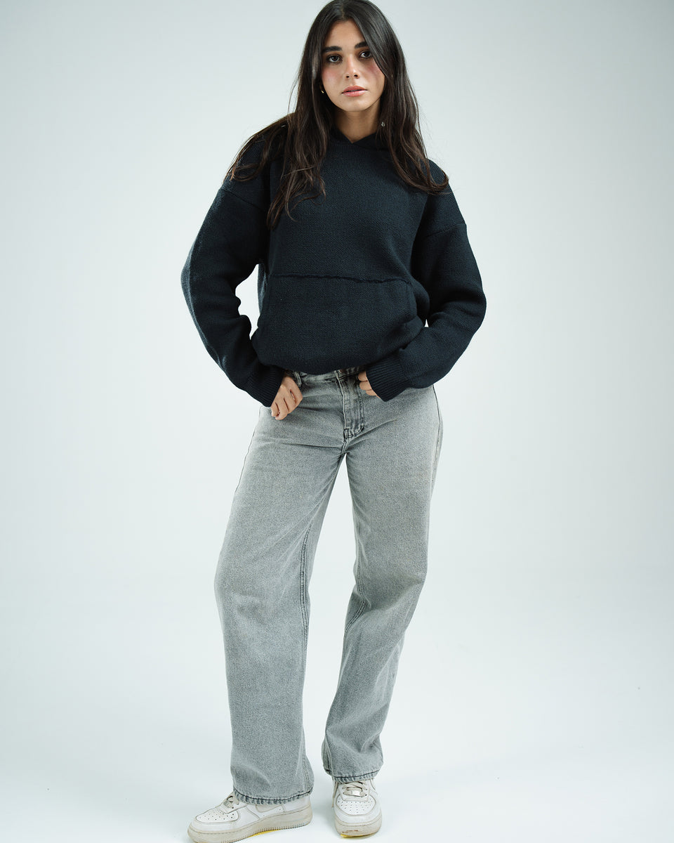 Navy Knit hoodie