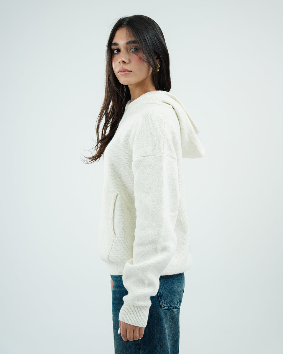 Cream Knit hoodie