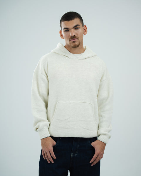 Cream Knit hoodie