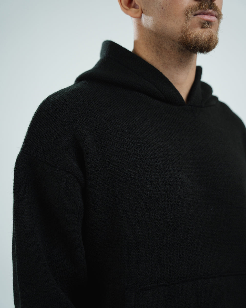 Black Knit hoodie