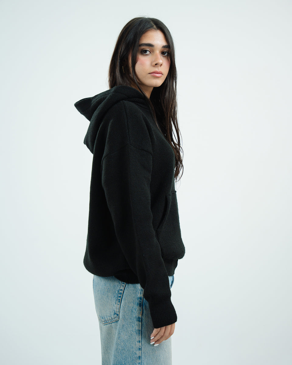 Black Knit hoodie